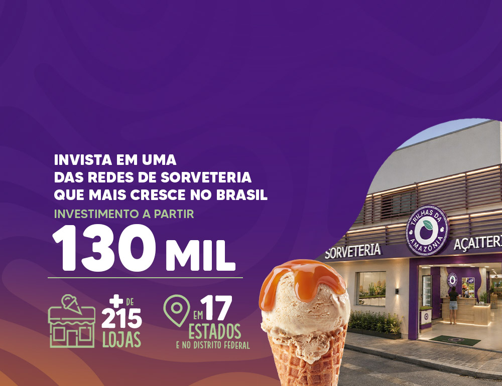 Invista em uma das redes de sorveteria que mais cresce no Brasil. Investimento à partir de 200 mil